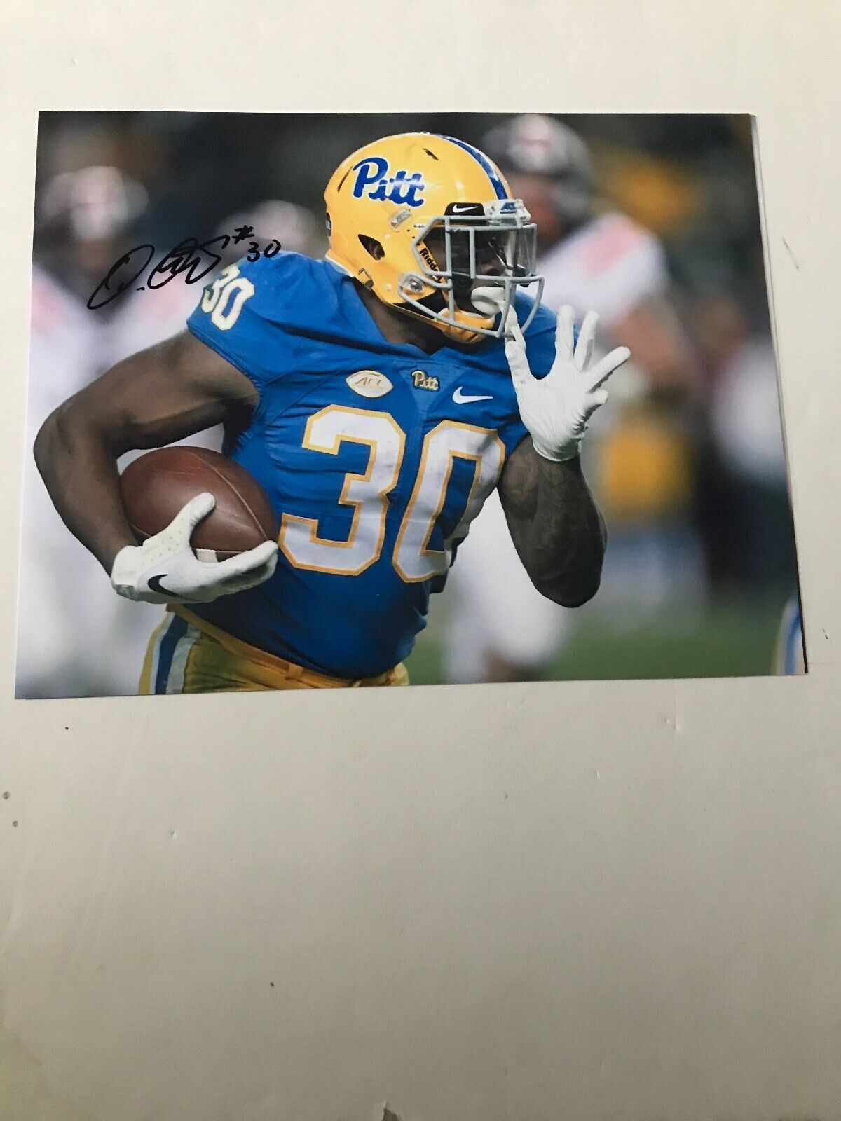 Qadree Ollison Pittsburgh Panthers Signed autographed 8x10 football Photo Poster painting E