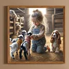 Girl Puppy Sheep Round Diamond Diamond Painting 30*30cm