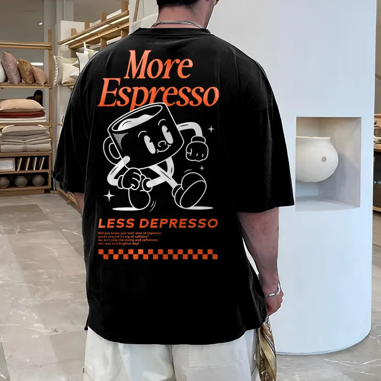 More Espresso Less Depresso Black T-shirt