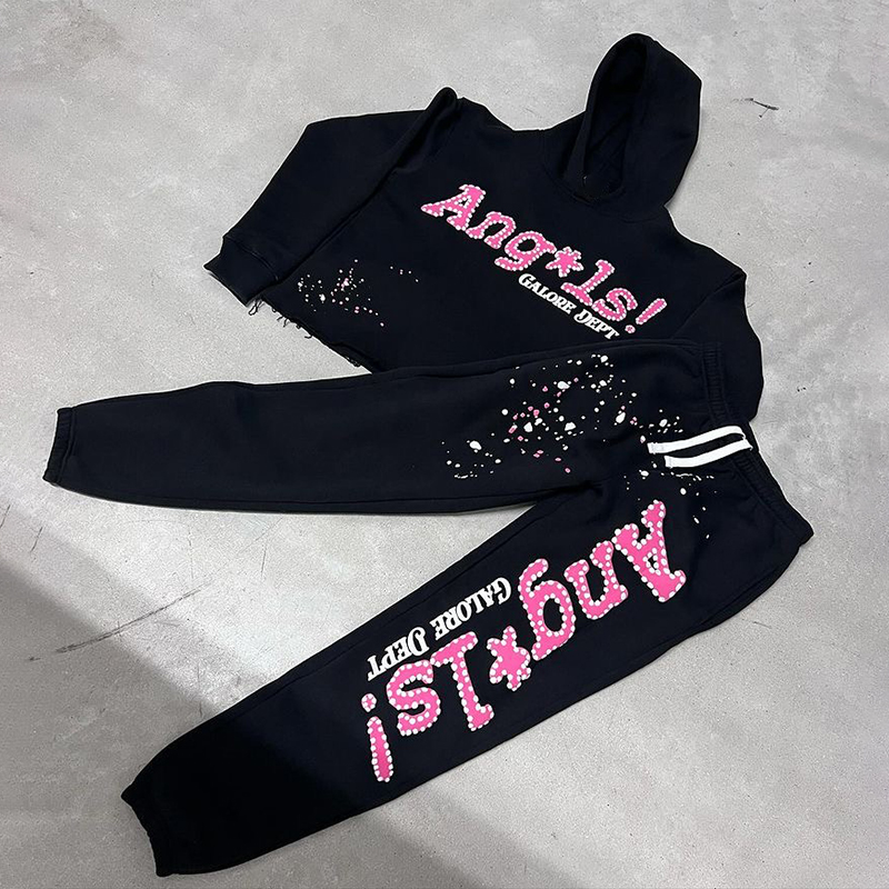 Angelsgaloredept Hip-Hop Hoodie & Sweatpants Two Piece Set