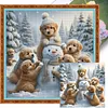 Golden Retriever Snowman-14CT Stamped Cross Stitch 40*40cm tapestrymarket