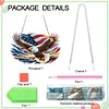 (US Local)US Flag Eagle Diamond Art Hanging Pendant 5D DIY Diamond Painting Dots Pendant