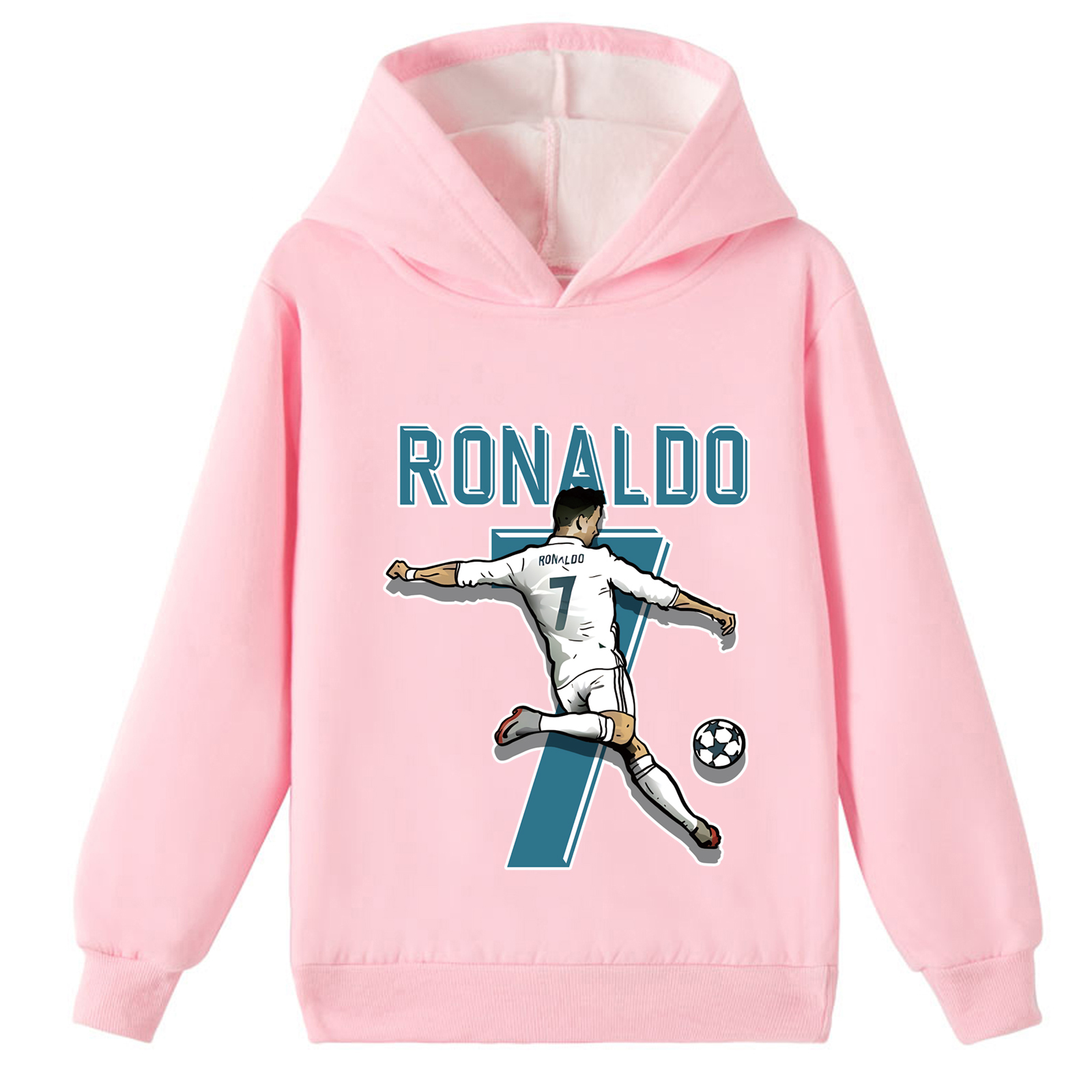 Mayoulove Cristiano Ronaldo Fleece Hoodie for Kids - Unisex Sportswear, Cool Design, Perfect Gift for Boys  Girls-Mayoulove