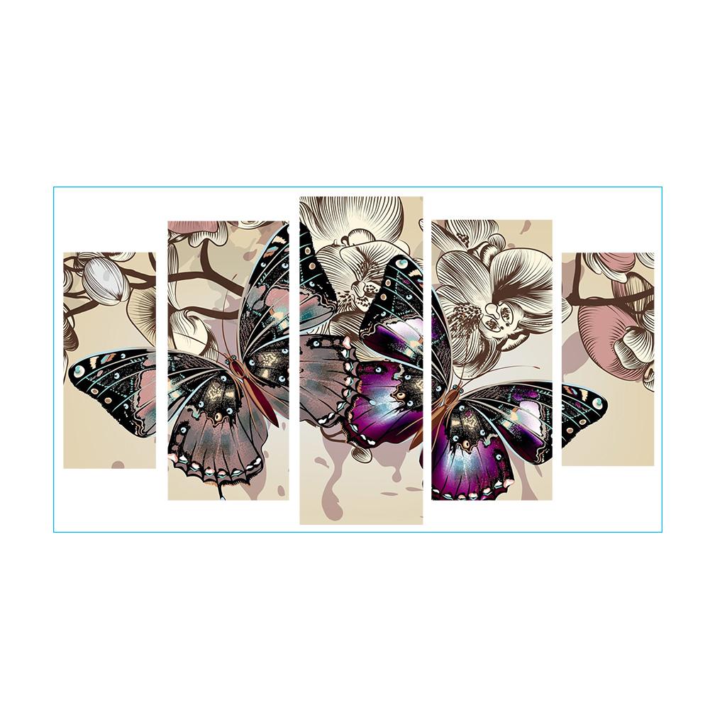 

95*45CM - Colorful Butterfly - Round Drill Diamond Painting, 501 Original