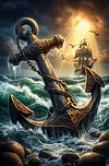 Luxury AB Velvet Diamond Painting Kit - Ship's Anchor