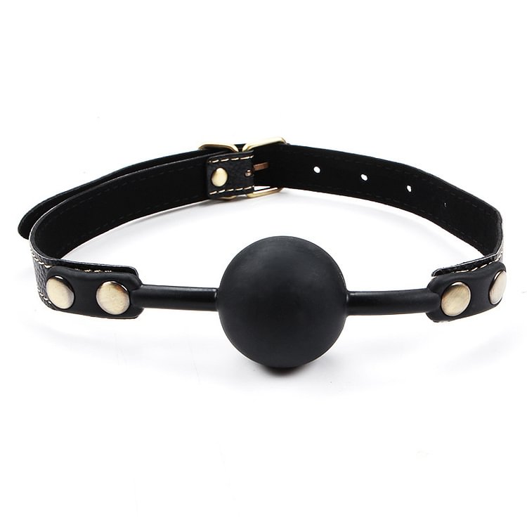 Adult Sex Toy Black Silicone Mouth Ball Deep Throat Flirting Mouth Plug Strap on