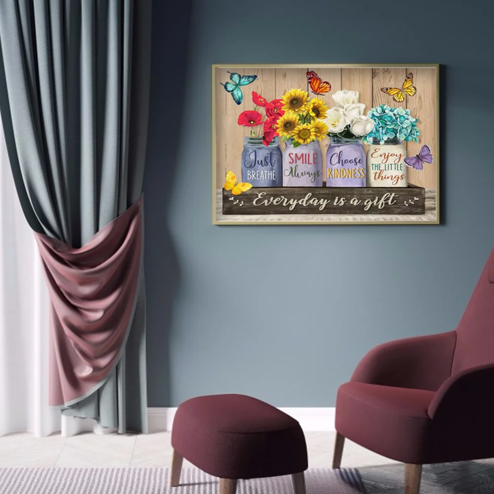 Diamond Painting - Full Round Drill - Flower Saying(50*40cm)