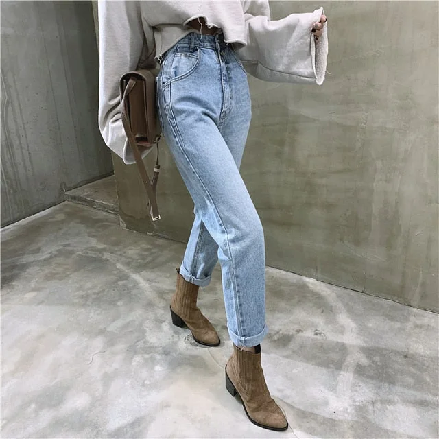 Jeans Woman Casual Harem Jeans Streetwear Denim Pants  Trousers Slouchy Jeans Femme