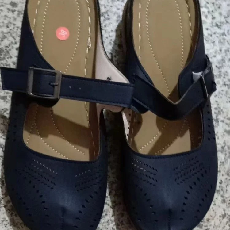 Yyvonne Cool Slippers Women's Summer Leisure New Retro Hollow Belt Buckle Slippers Slope And Head Women's Sandals