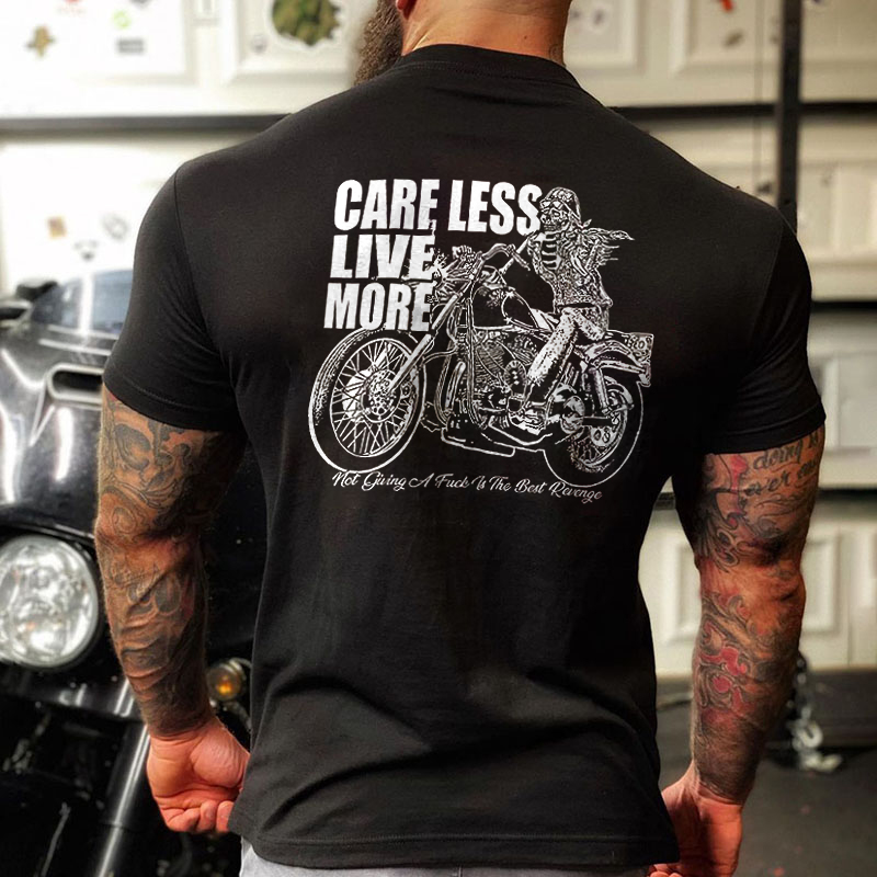 Livereid Care Less Live More Printed Men's T-shirt - Livereid
