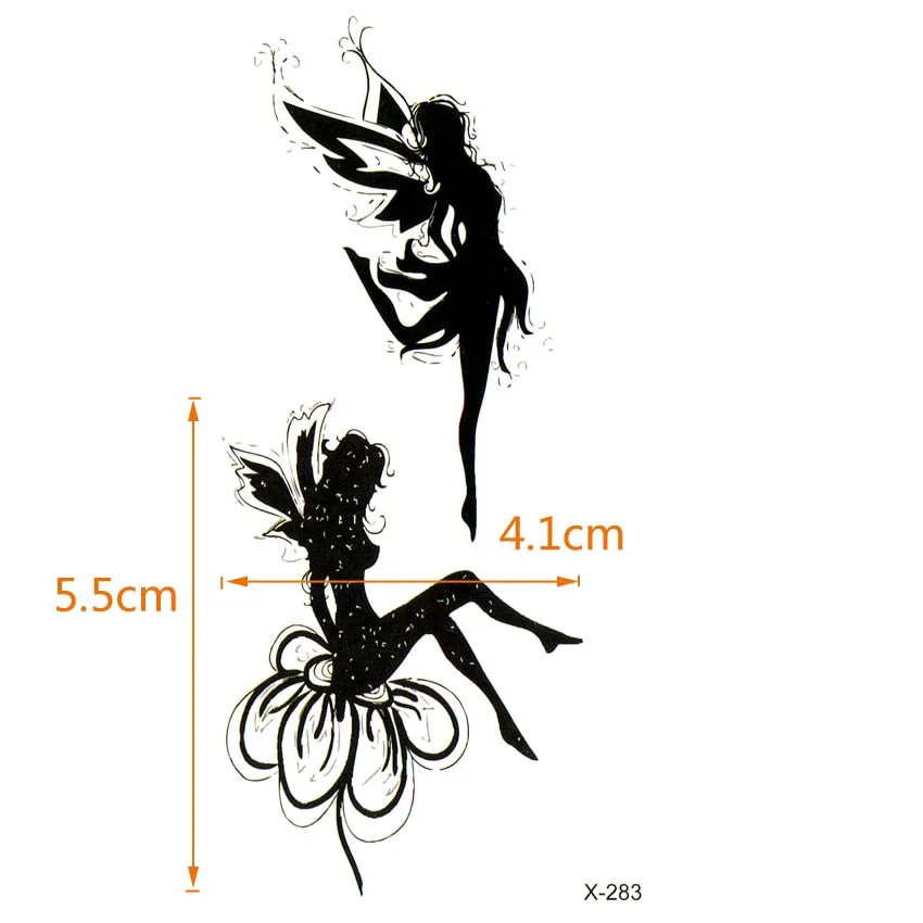 Flower Fairy Temporary Tattoos Sticker Beauty Fake Tattoo Waterproof Temporary Tatoo Men Festival Tattoo Tatuajes Faux Tatouage