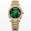 Rolex Day-Date 228398tbr Yellow Gold with Green Ombr&eacute; Dial Diamond Bezel 36mm 40mm Super Clone