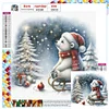 5D DIY Full Square Drill Diamond Painting Snowy Night Bear Kit Decor 30x30cm