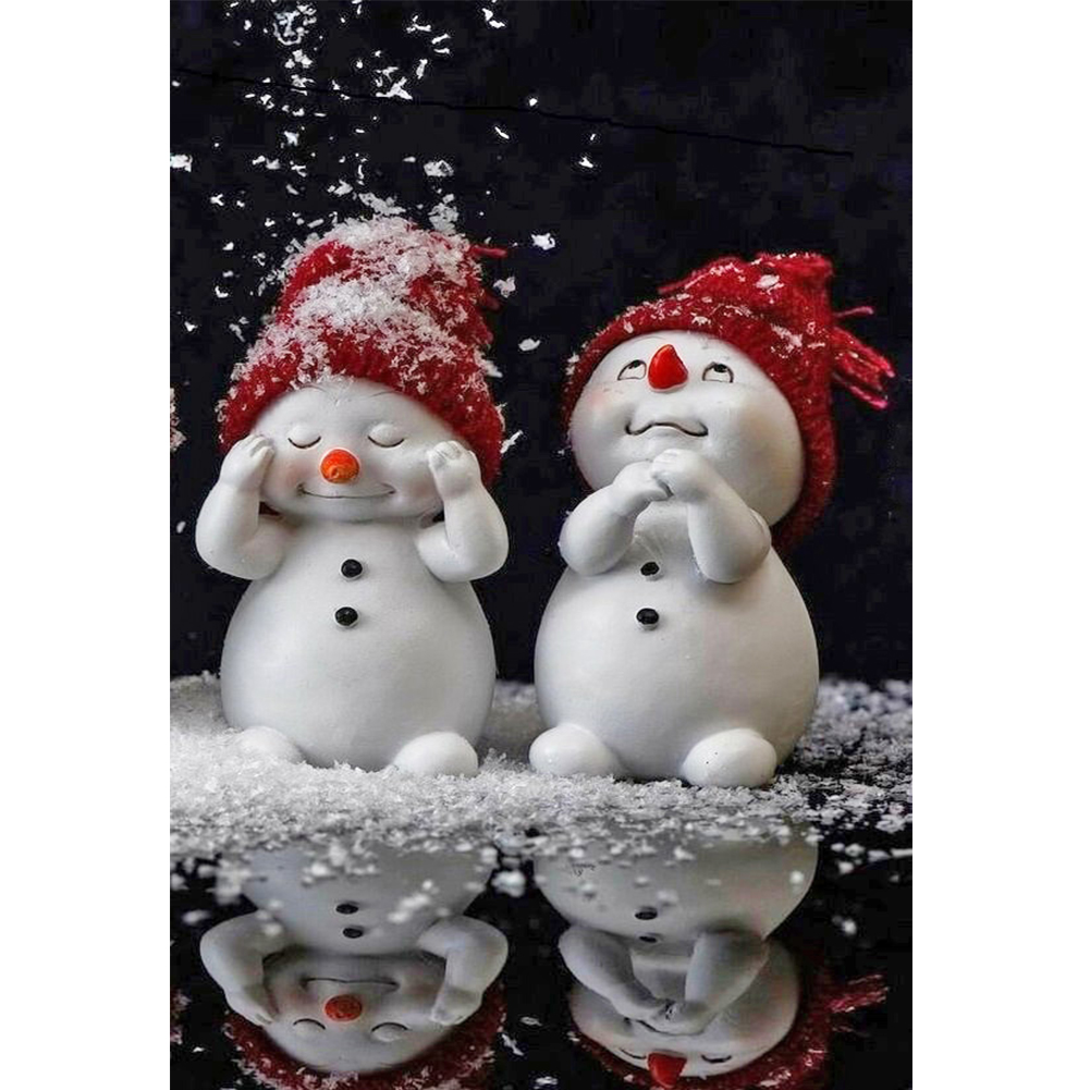 

Snowmen with Hat - Round Drill Diamond Painting - 35*50CM, 501 Original