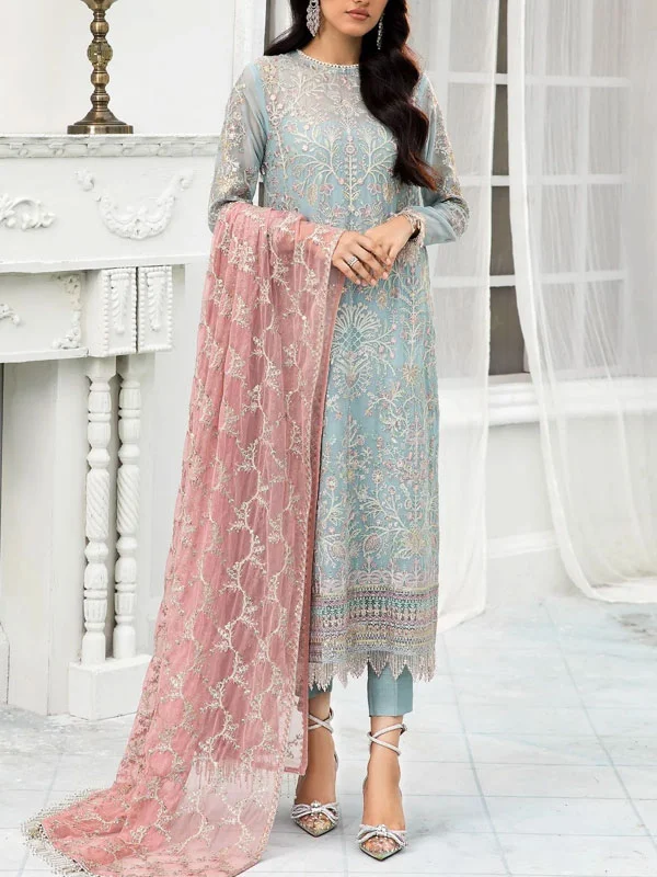 Temperament Chiffon Embroidery Ladies Ethnic Style Suit