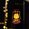 Solar Retro Kerosene Lamp Built-In Battery Light Courtyard Garden Decor (Copper)