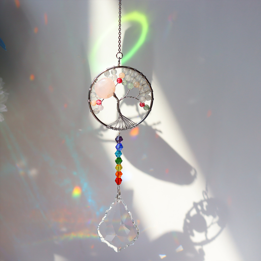 

Pink Life Tree - Art Crystal Suncatcher, 501 Original