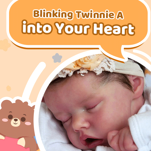 Realistic Reborn Eyes Blinking 17" Silicone Vinyl Newborn Sleeping Baby Doll Girl Named Kara with Hand-Rooted Borwn Hair
