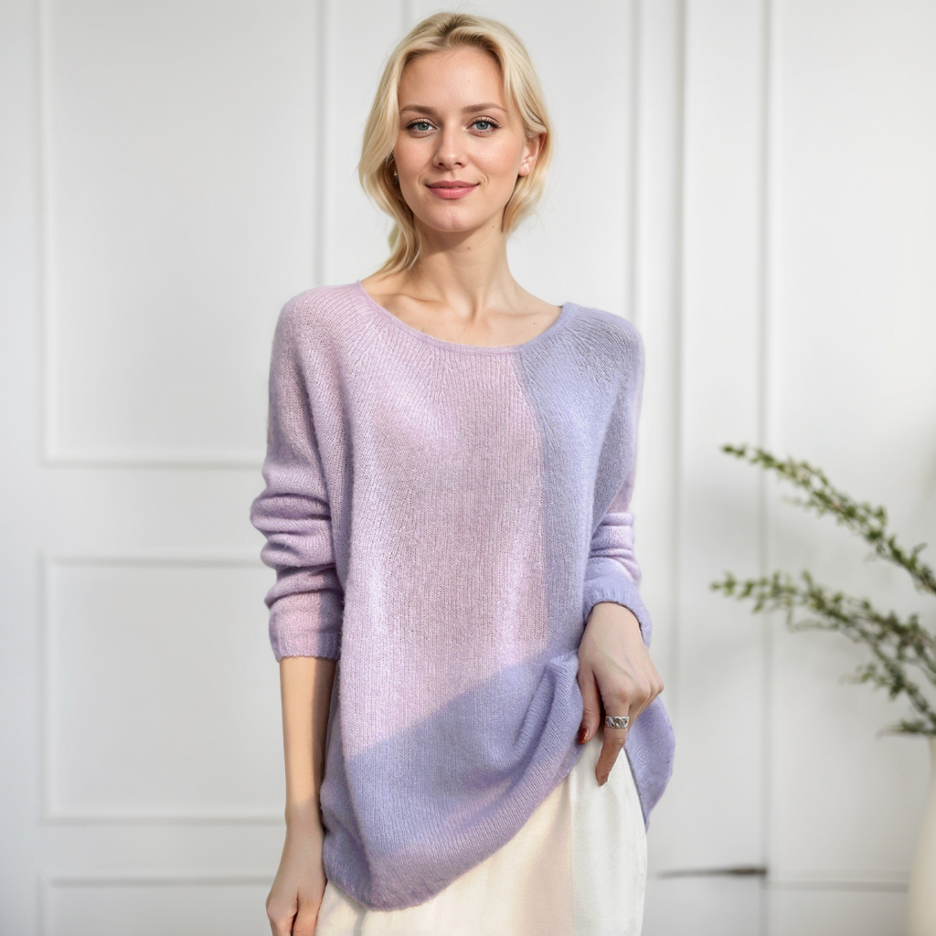 Silk Cashmere Sweater with Loose Lazy Style REAL SILK LIFE