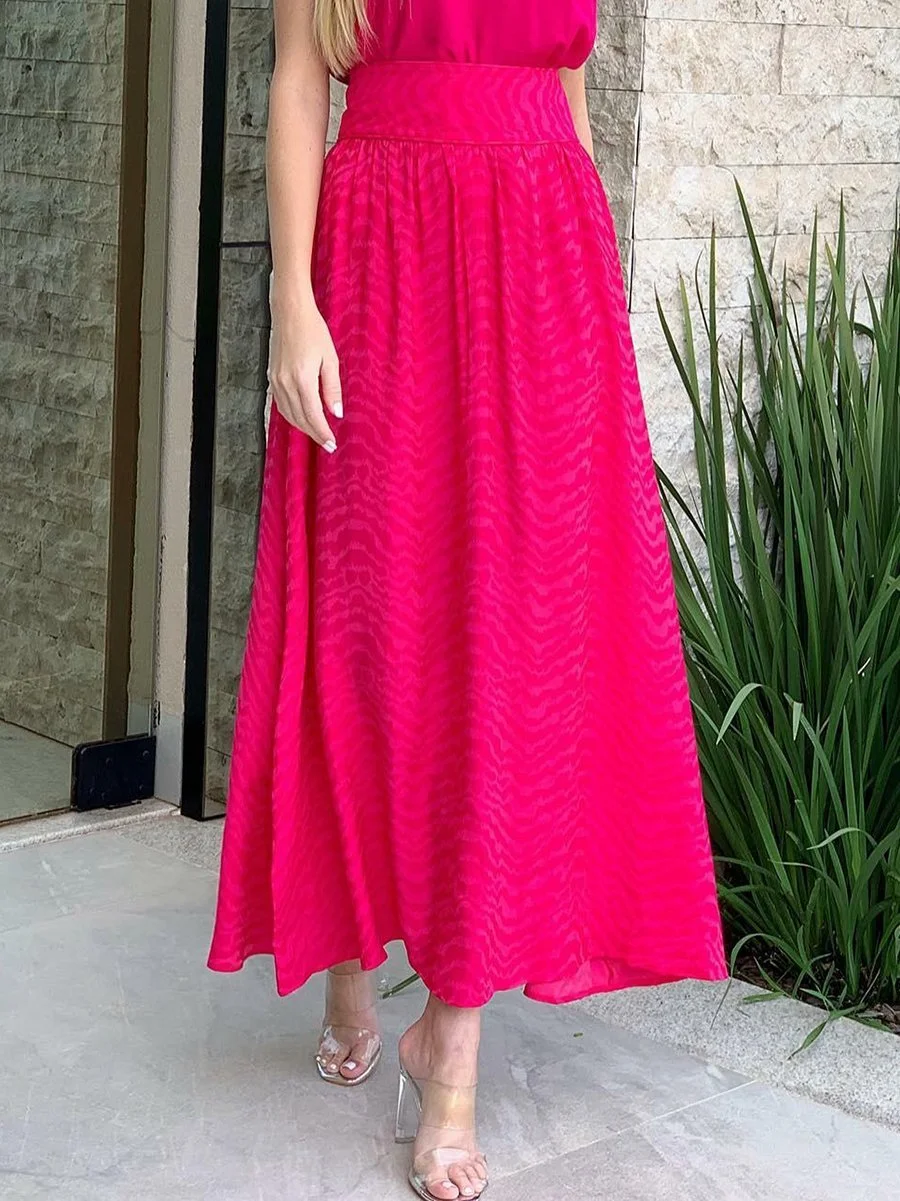 Solid color high waist sleeveless A-line dress