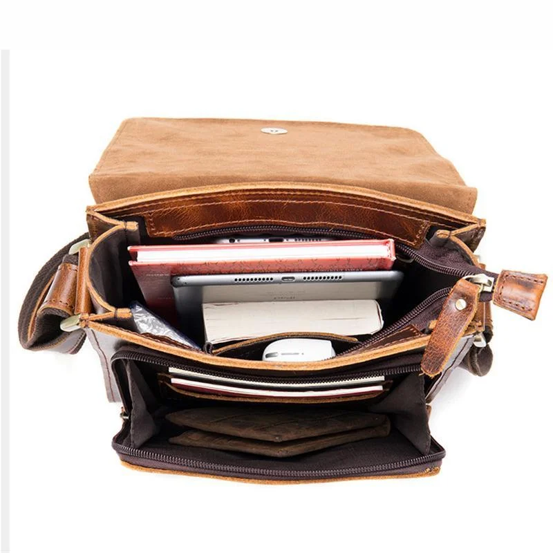 Vintage Casual Leather Durable Large Capacity Crossbody Bags