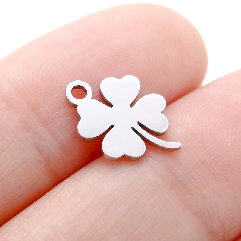 5 PCS/Package 304 Stainless Steel Leaf Four Leaf Clover Ginkgo Leaf Pendant Jewelry Accessories
