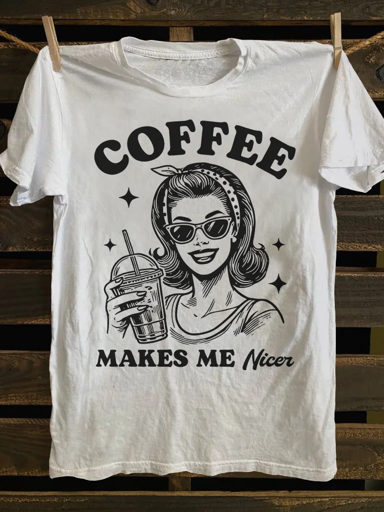 Teecade Teecade Coffee Makes Me Nicer T-shirt