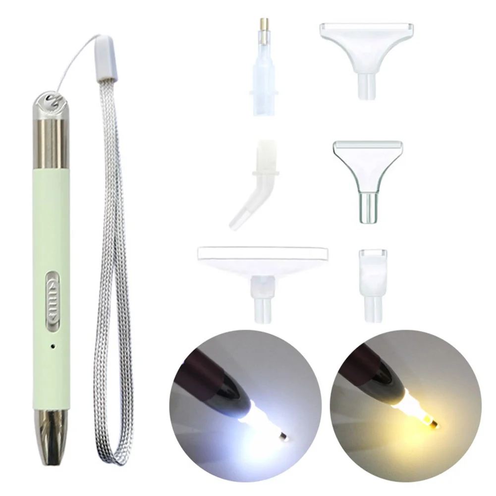 USB Recharge 5D Diamond Painting Embroidery Point Drill Pen Set (Green A)