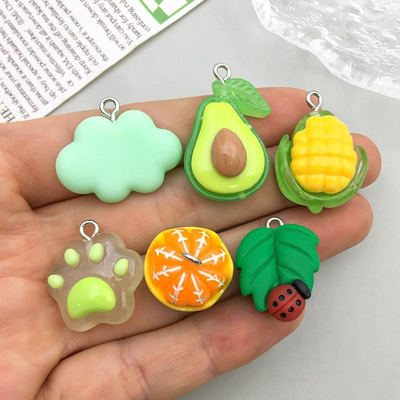 10 Models Per Model 1, 10/Pack Resin Fruit Flower Butterfly Pendant