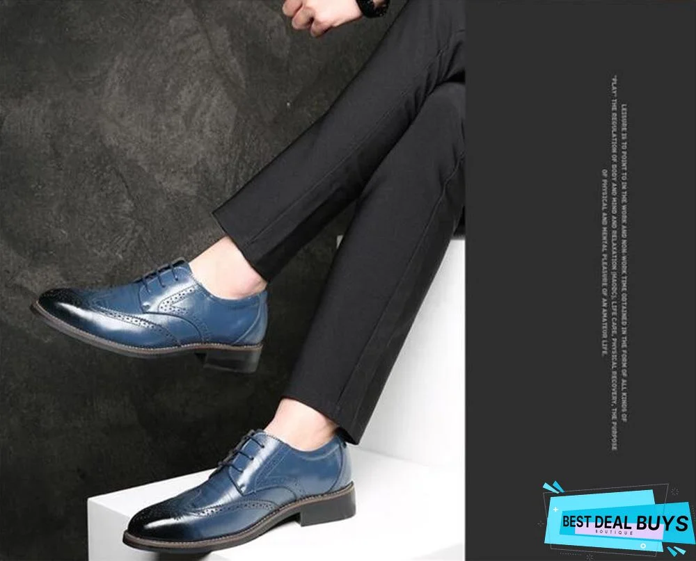 Men Fashion Flat Casual Shoes Leather Oxfords Shoes