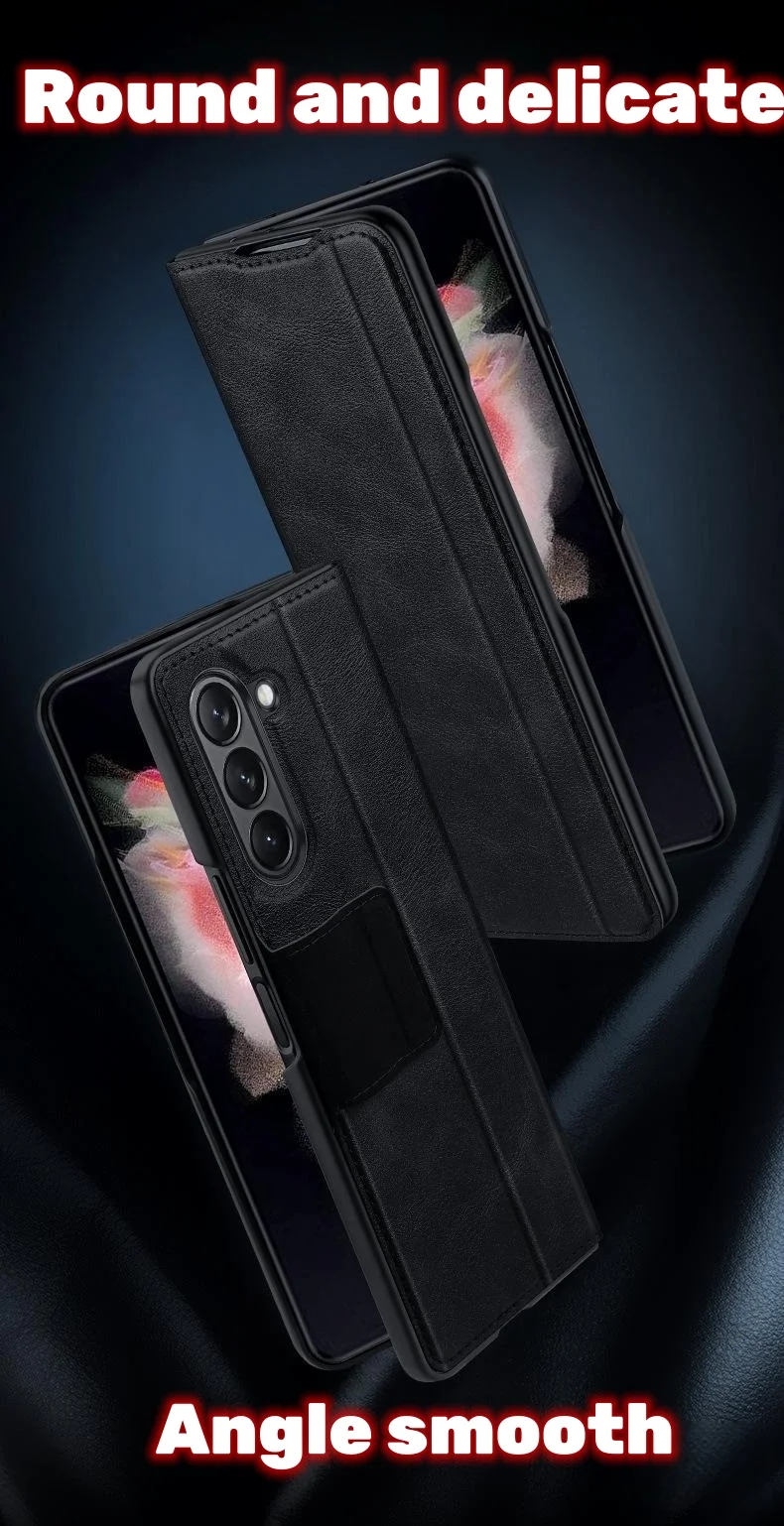 Suitable for Samsung Fold series magnetic buckle bracket folding leather case all-inclusive mobile phone case