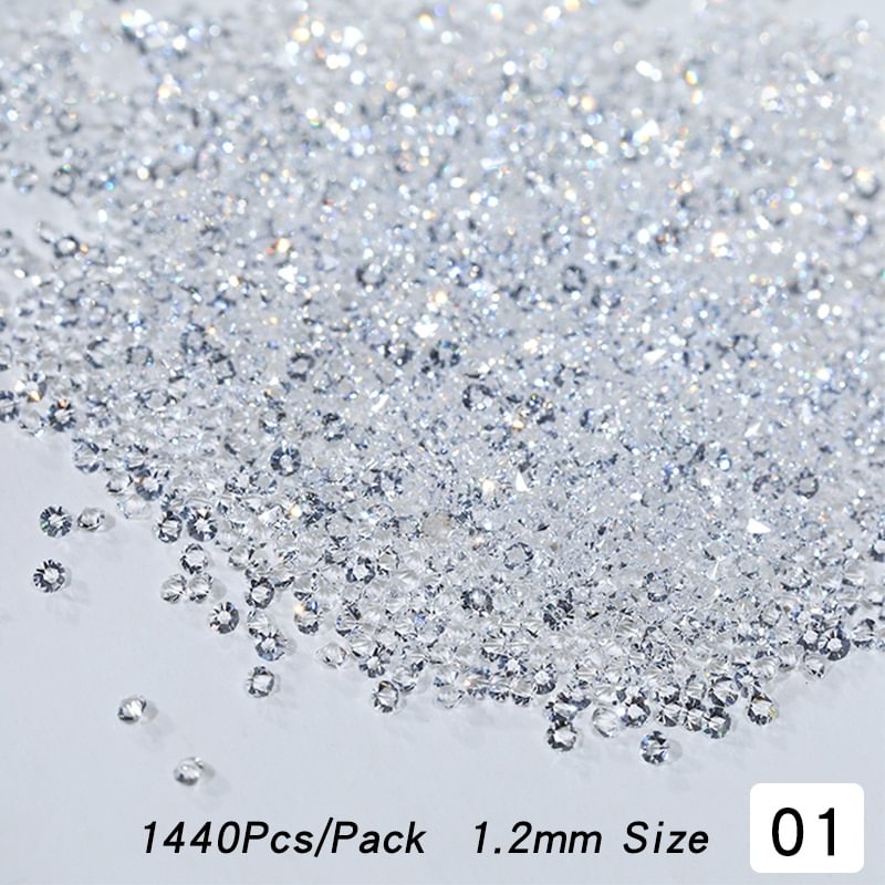 Agreedl 1440pc/bag Super Glitter Clear Nail Rhinestones Crystals Non HotFix FlatBack Glass Nail Art Rhinestones Shiny Nail Drill