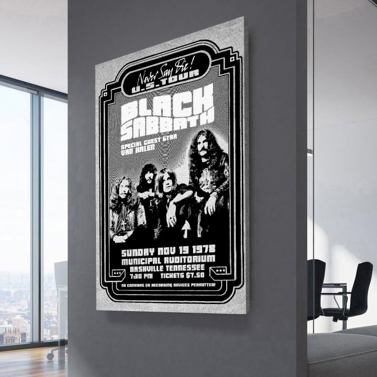 Black Sabbath Never Say Die! US Tour 1978 Canvas Wall Art