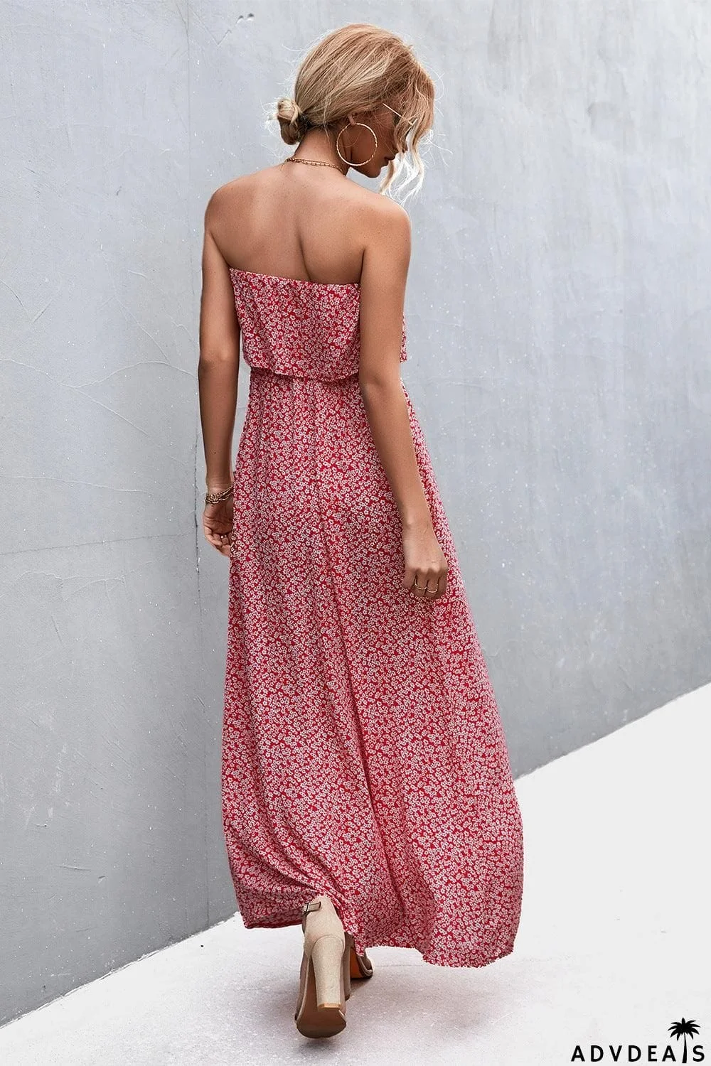 Strapless Split Maxi Dress