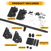 20FT Sliding Library Ladder Hardware Kit Floor Roller with Brake Telescopic Top Hook Sliding Track Kit with Complete Hardware Set (No Ladder) Indoor Moving Track for Home Office Loft