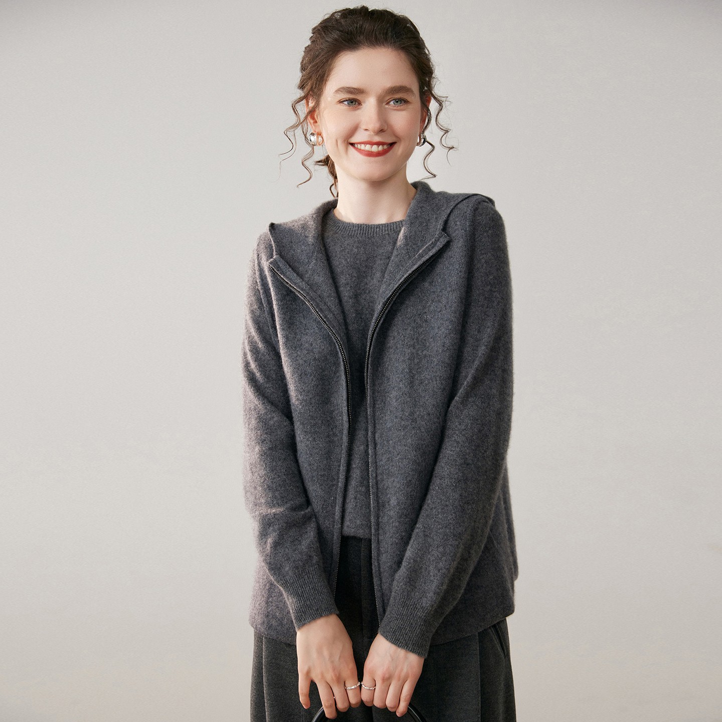 Women's Cable Knit Vest Inspired with High-Low Hem REAL SILK LIFE