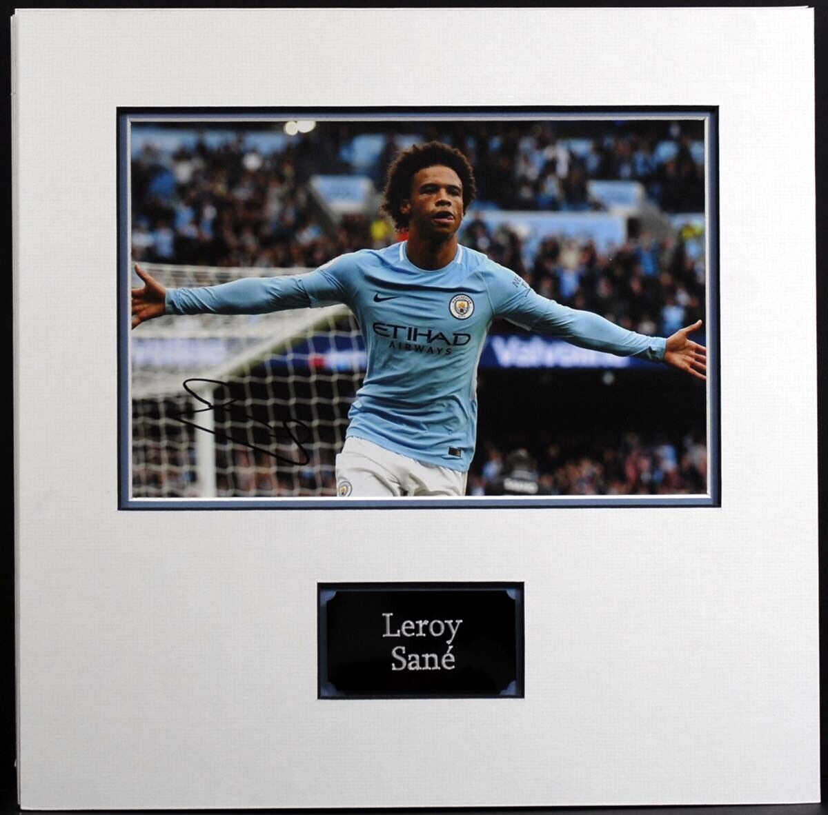 Leroy SANE Signed & Mounted 12x8 Photo Poster painting 2 AFTAL COA Manchester City RARE Man City