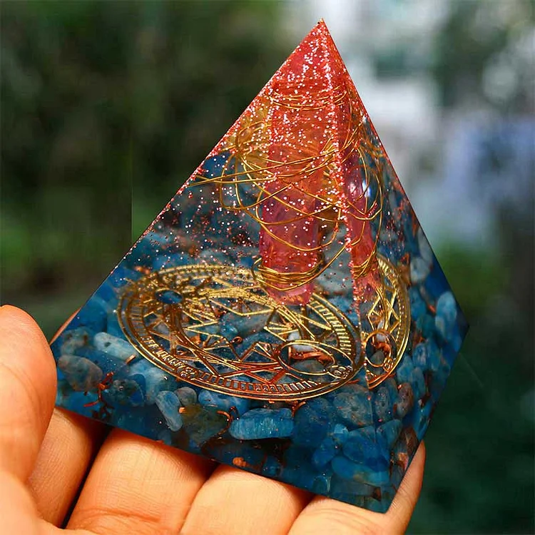 Red Quartz with Lapis Lazuli Orgone Pyramid