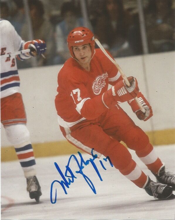 Detroit Red Wings Mike Foligno Signed Autographed Photo Poster painting 8x10 COA