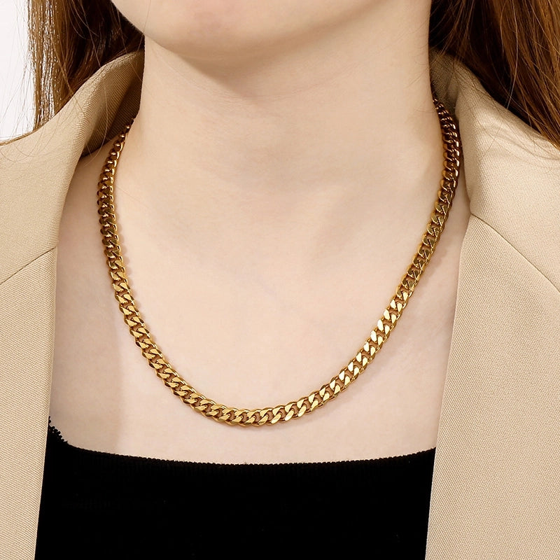 Hiphop Hip Hop Men & Women Trendy Stainless Steel Six-Sided Grinding Necklace