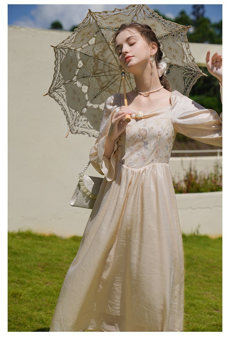 Fairy Tales Aesthetic Royal Retro Style Satin Dress QueenFunky