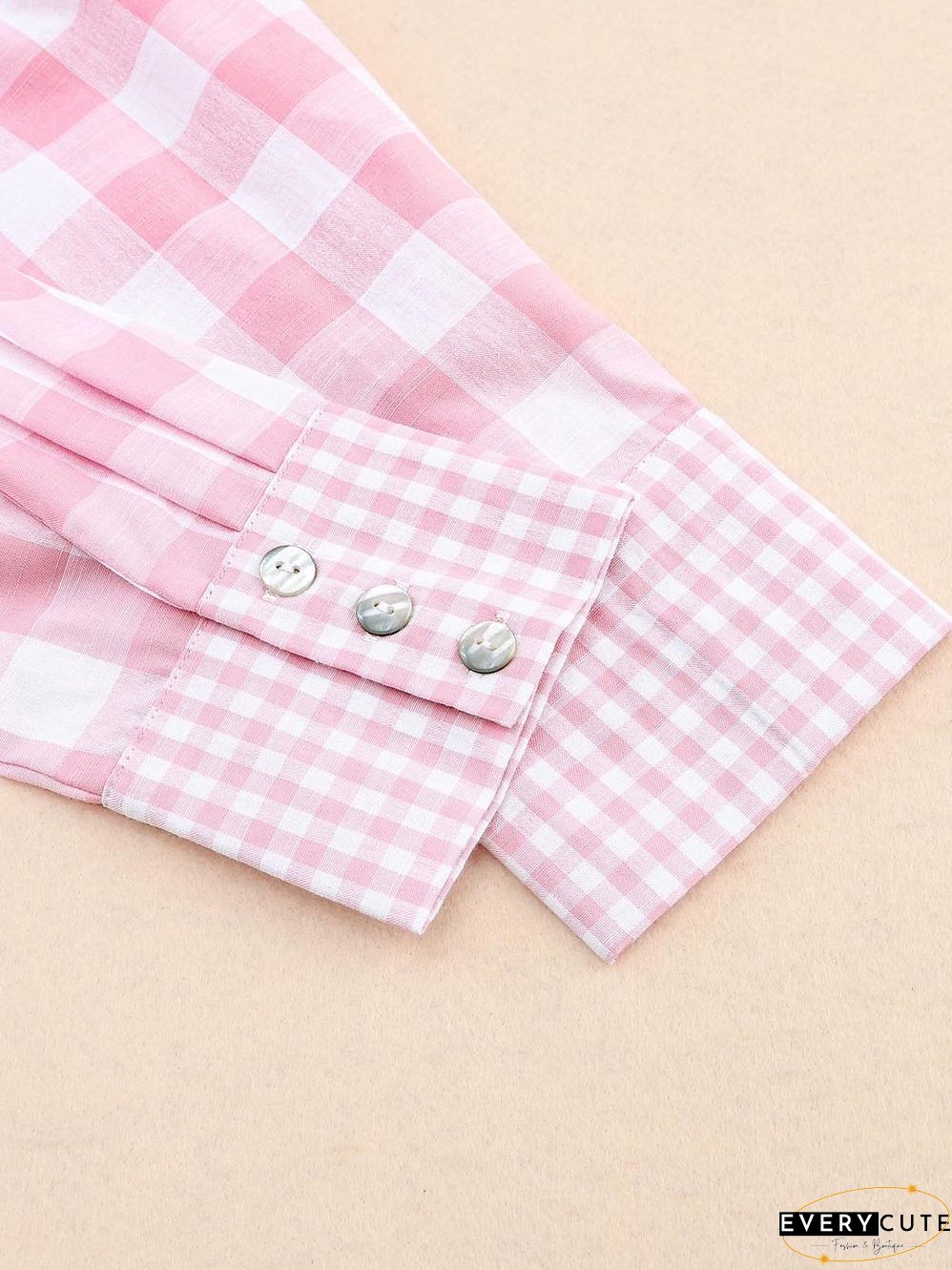 Cute Pink and White Plaid Shirt