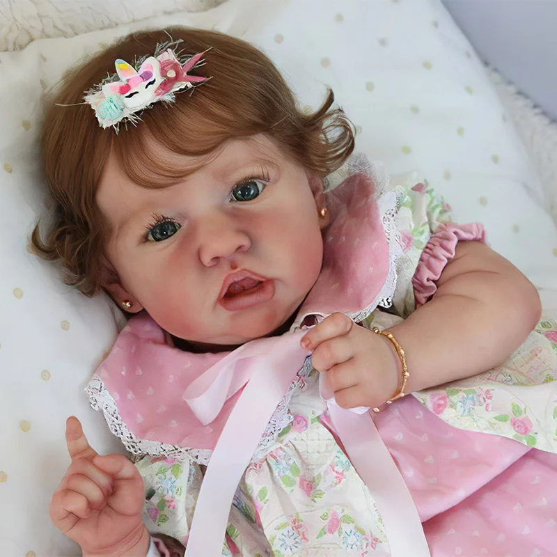 [Heartbeat]20''Real Touch Silicone Vinyl Reborn Doll Baby Girl Olivia for Gift to Kids