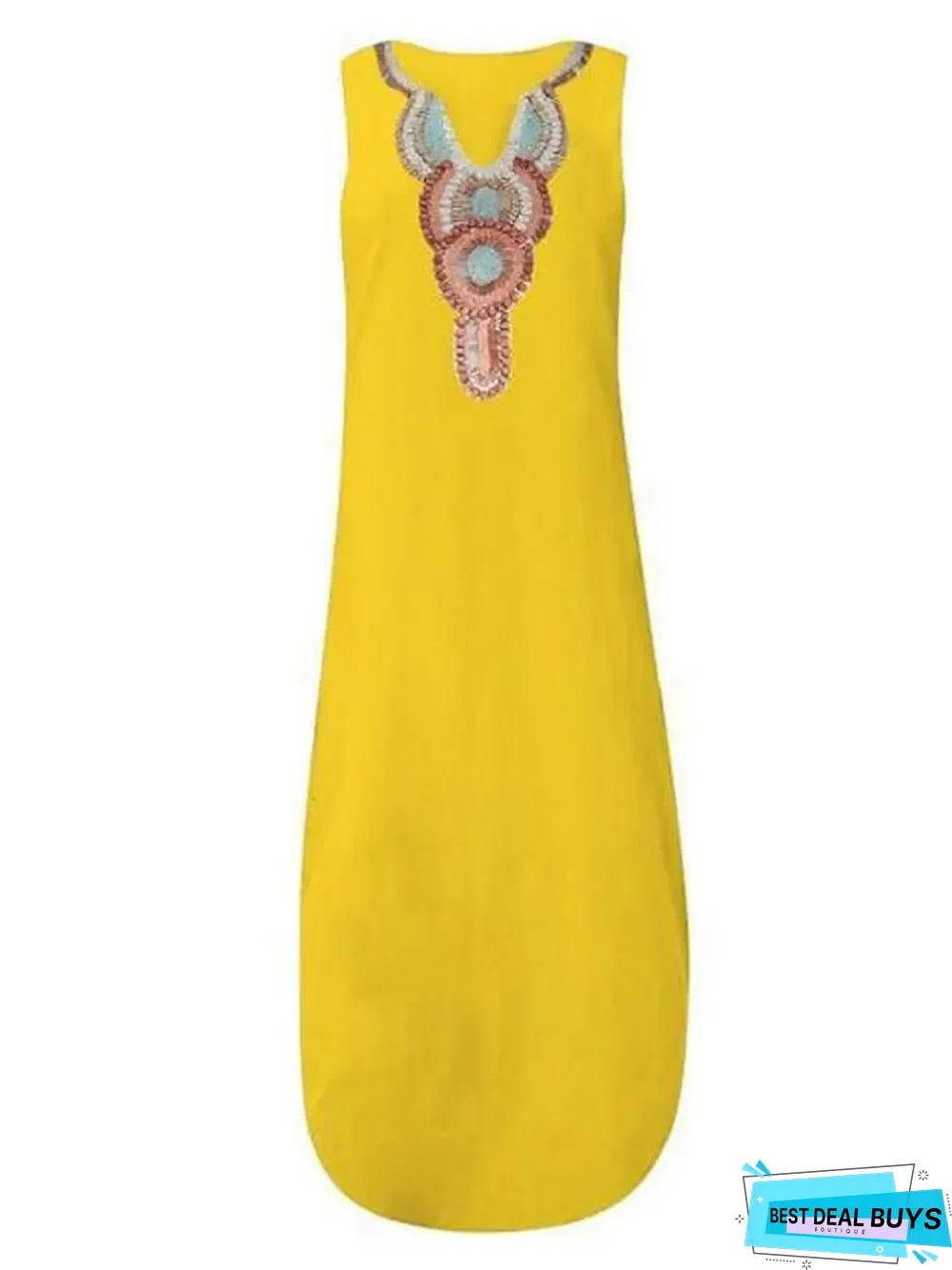 Women's Blazer Dresses Maxi Long Dress - Sleeveless Tribal Split Print Summer V Neck Plus Size Hot Casual Boho Holiday Beach White Yellow Wine Green Gray White Dresses