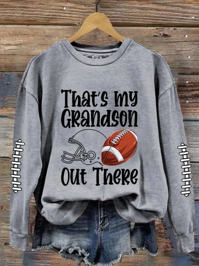 Women's That's My Grandson Out There Football Grandma Casual Sweatshirt socialshop