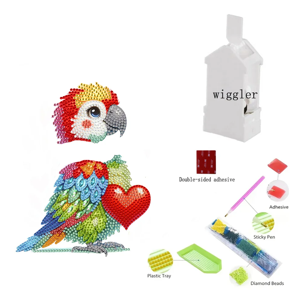 DIY Parrot Acrylic Shaking Head Cute Christmas Desktop Diamond Art Kits
