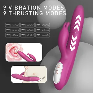 Hopper 9-Frequency Thrusting Waterproof Rabbit Vibrator Adult Sex Toys