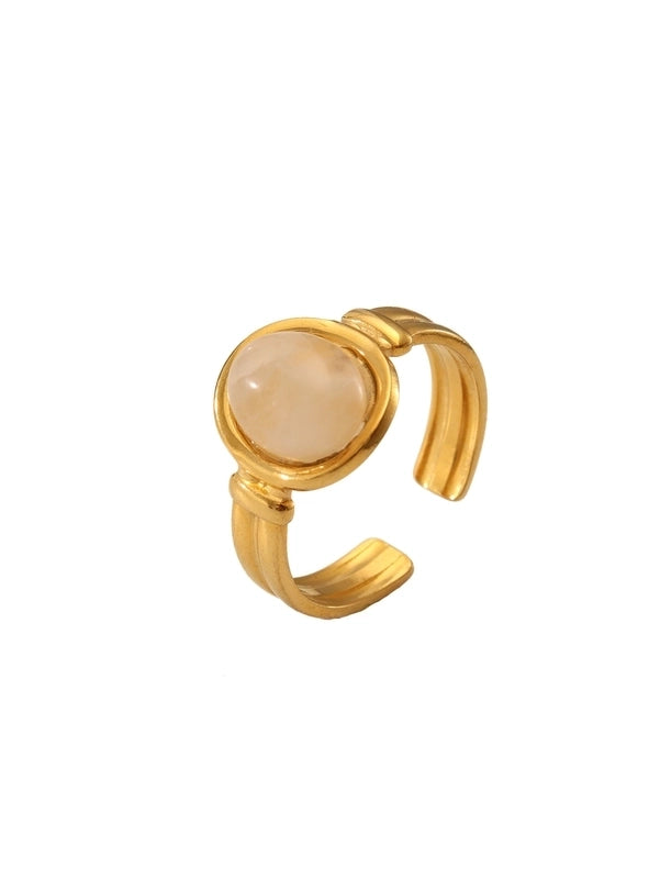 Retro Oval 304 Stainless Steel Open Rings