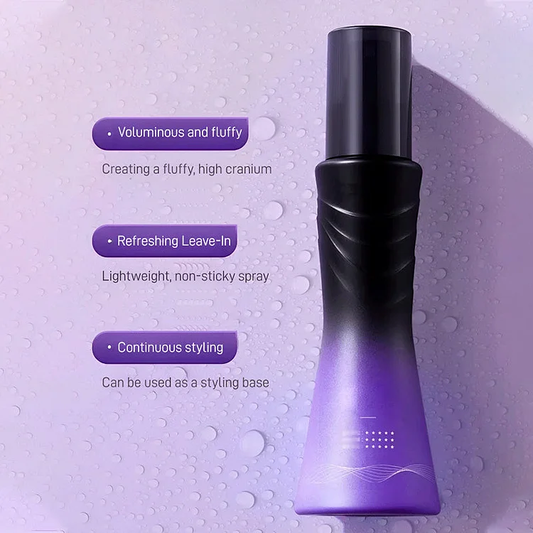 Spray sans rinçage rafraîchissant, volumineux et non collant pour le soin des cheveux