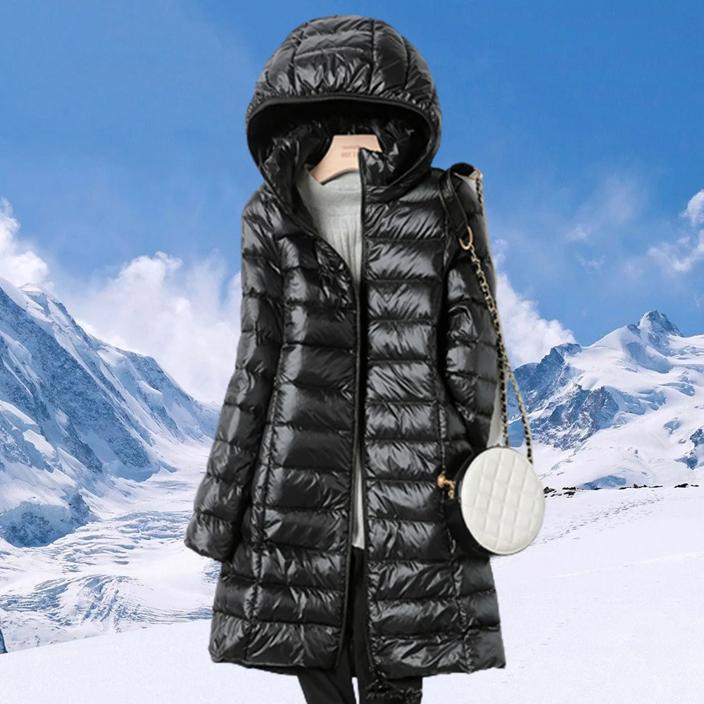 Smiledeer 2023 New winter women's light and warm hooded down jacket